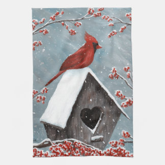 Northern Cardinal Winter Snow Towel