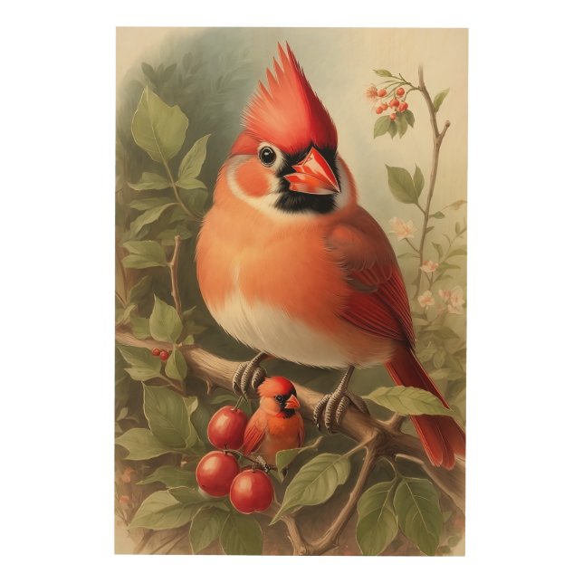 Northern Cardinal Wood Wall Art (Front)