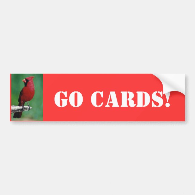 Northern Cardinals Go Cards! Bumper Sticker (Front)