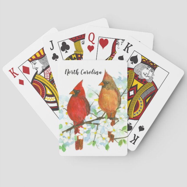 Northern Cardinals North Carolina Birds Poker Cards (Back)