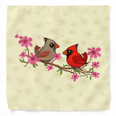 Northern Cardinals on Blossom Branch Bandana