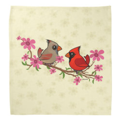 Northern Cardinals on Blossom Branch Bandana