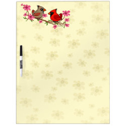 Northern Cardinals on Blossom Branch Large Dry-erase Board