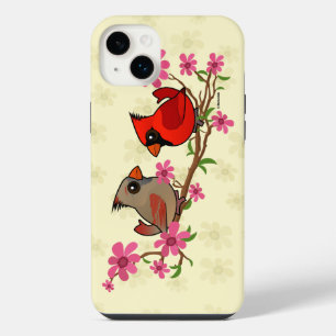 Northern Cardinals on Blossom Branch iPhone 14 Plus Case