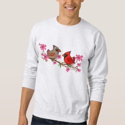 Northern Cardinals on Blossom Branch Sweatshirt