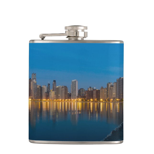 Northern Chicago Cityscape Flask (Front)