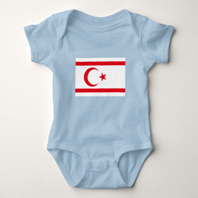 Northern Cyprus Flag Baby Bodysuit (Front)