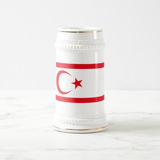 Northern Cyprus Flag Beer Stein (Center)