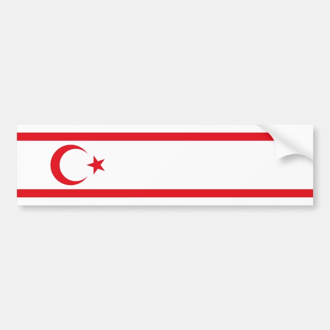 Northern Cyprus Flag Bumper Sticker (Front)