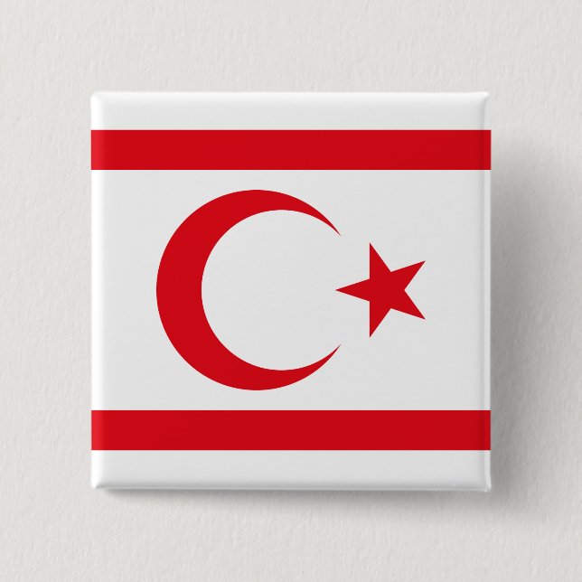 Northern Cyprus Flag Button (Front)