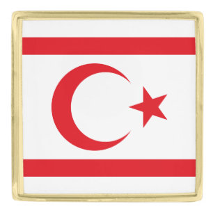Northern Cyprus Flag Gold Finish Lapel Pin