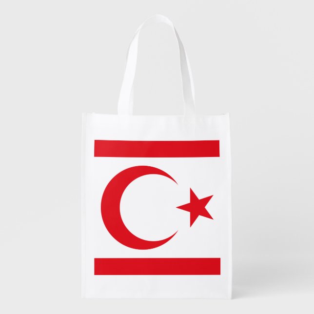 Northern Cyprus Flag Grocery Bag (Front)
