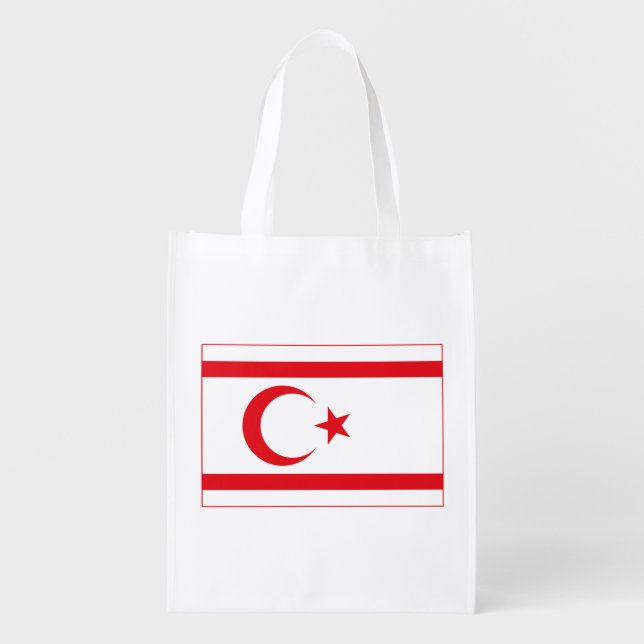 Northern Cyprus Flag Grocery Bag (Front)
