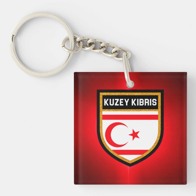 Northern Cyprus Flag Keychain (Front)