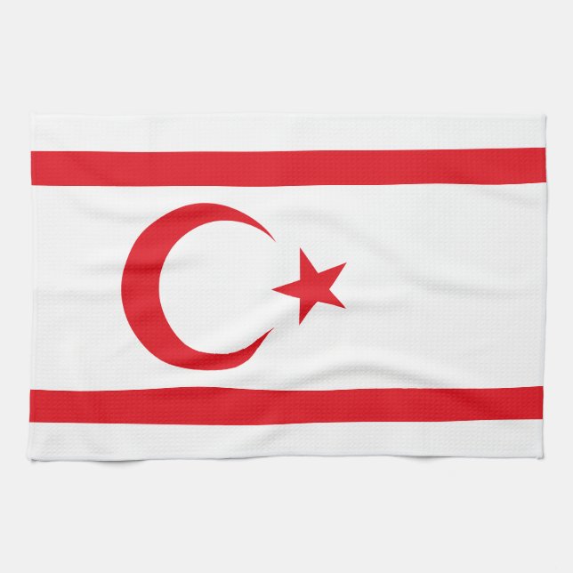 Northern Cyprus Flag Kitchen Towel (Horizontal)