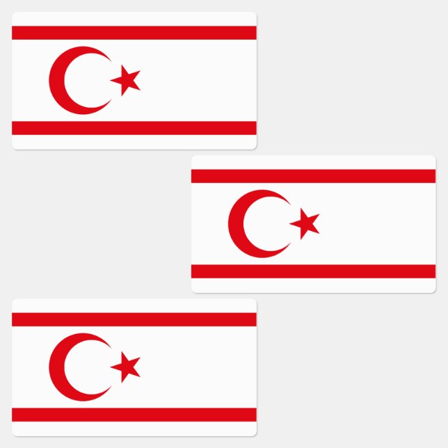 Northern Cyprus Flag Labels (Group)