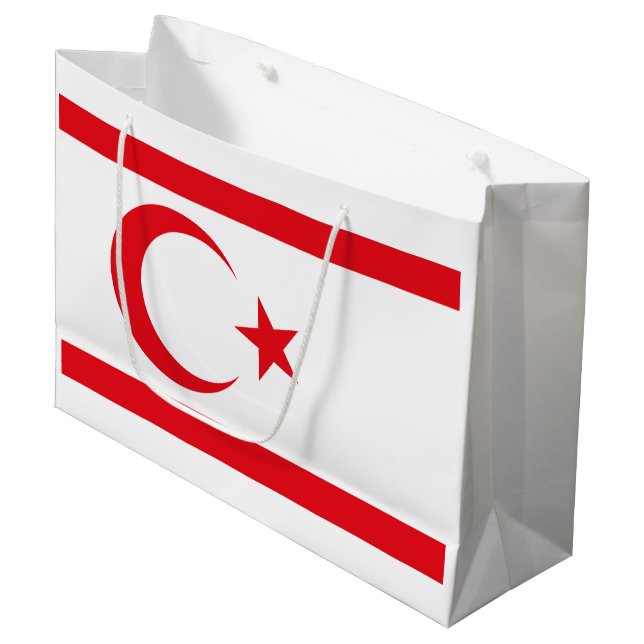 Northern Cyprus Flag Large Gift Bag (Front Angled)