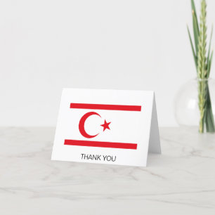 Northern Cyprus Flag Letterpress Thank You Card