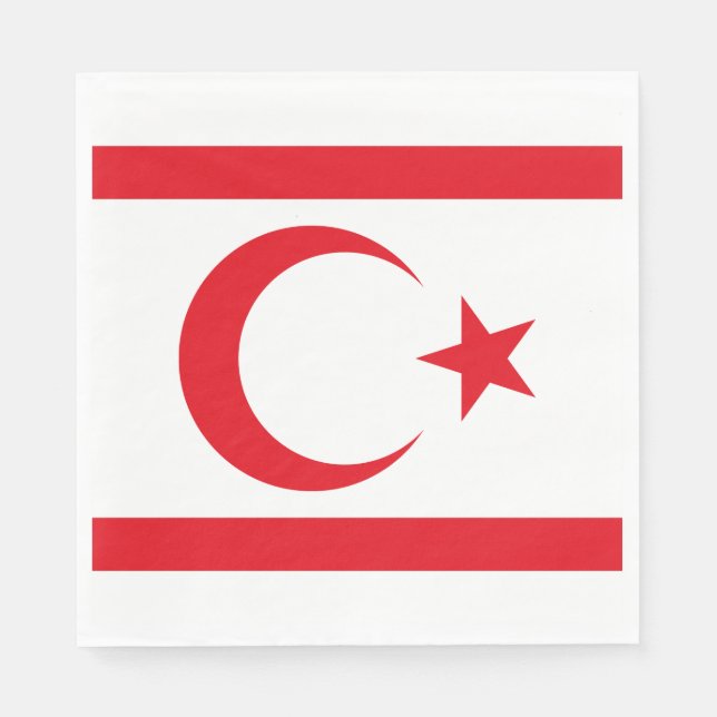 Northern Cyprus Flag Napkins (Front)