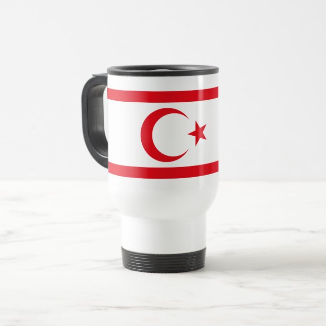 Northern Cyprus Flag Travel Mug (Front Left)