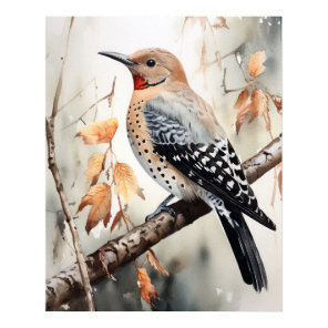 Northern Flicker Bird Art Print Poster