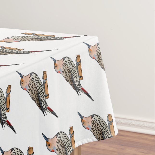 Northern flicker bird cartoon illustration  tablecloth (In Situ)