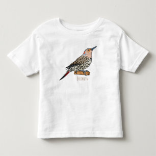 Northern flicker bird cartoon illustration  toddler t-shirt