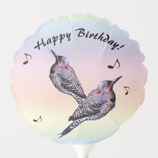 Northern Flicker Birds Rainbow Birthday Balloon