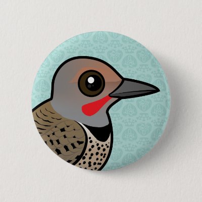 Northern Flicker (red-shafted) Button