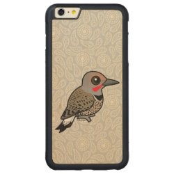 Northern Flicker (red-shafted) Carved iPhone 6 Plus Slim Wood Case