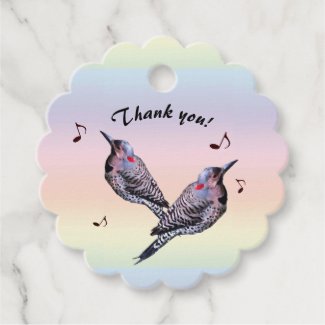 Northern Flicker Thank You Rainbow Favor Tag