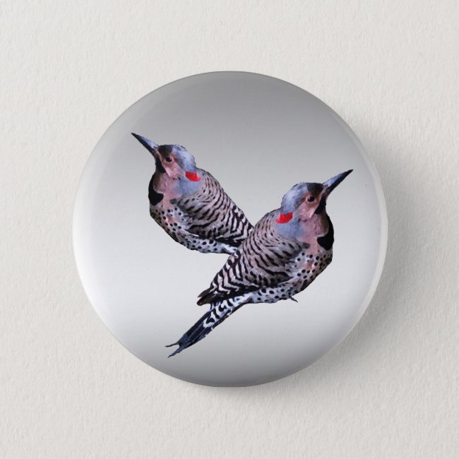 Northern Flicker Woodpecker Bird Button