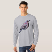Northern Flicker Woodpecker Bird Long Sleeve Shirt (Front Full)