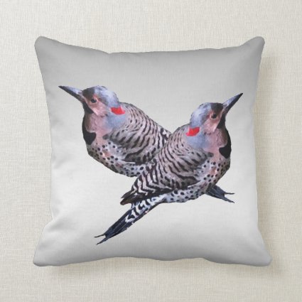 Northern Flicker Woodpecker Bird Throw Pillow