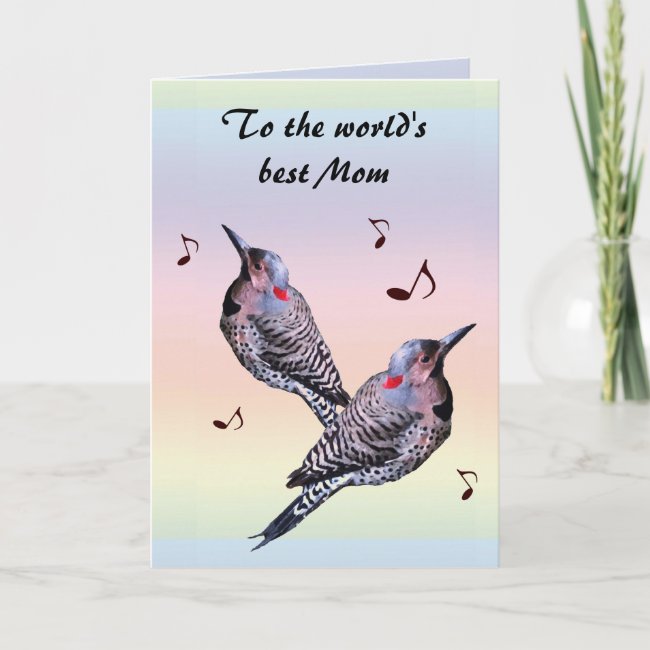 Northern Flicker Woodpecker Birds Mothers Day Card