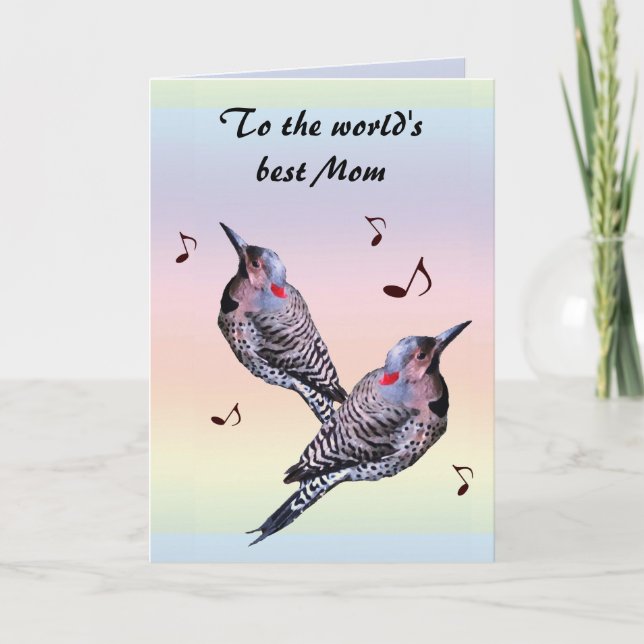 Northern Flicker Woodpecker Birds Mothers Day Card (Front)
