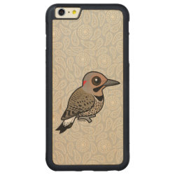 Northern Flicker (yellow-shafted) Carved iPhone 6 Plus Slim Wood Case