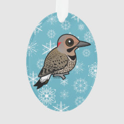 Northern Flicker (yellow-shafted) Oval Acrylic Ornament