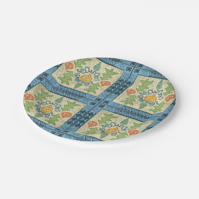 Northern Folk Seasons Greetings Paper Plates (Angled)