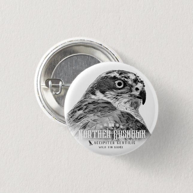 Northern Goshawk Button (Front & Back)