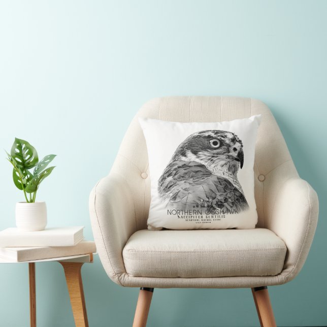 Northern Goshawk Throw Pillow (Chair)