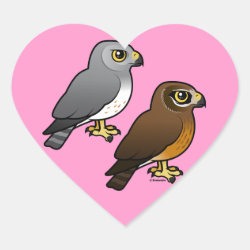 Northern Harrier Pair Heart Sticker