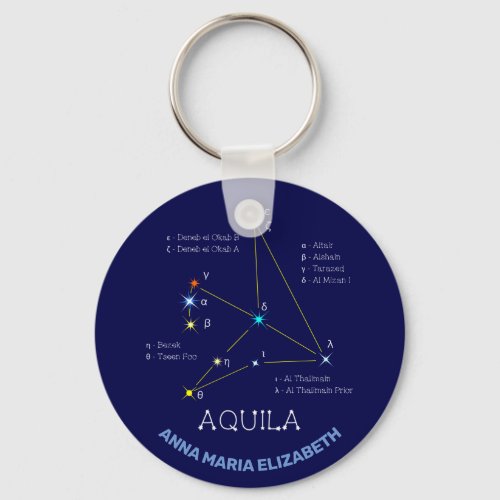 Northern Hemisphere Constellation Aquila Keychain