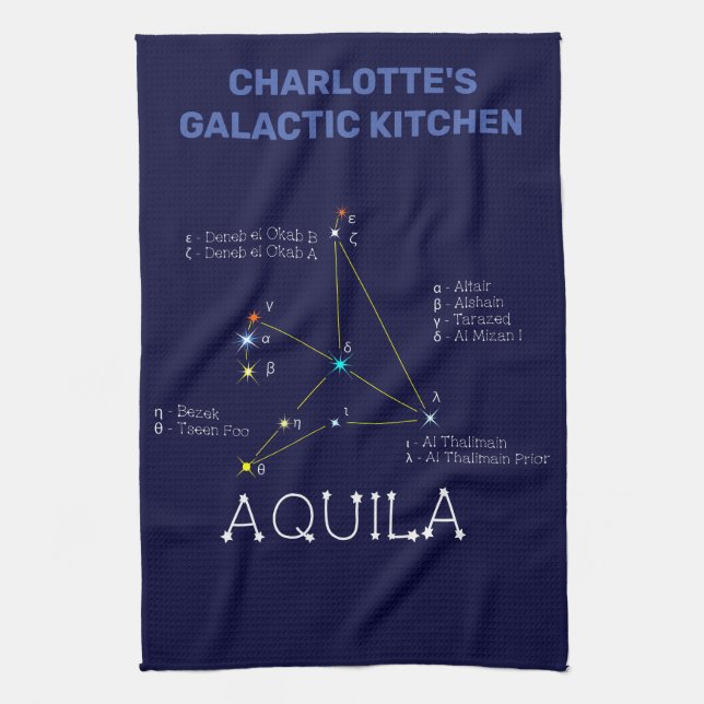Northern Hemisphere Constellation Aquila Kitchen Towel (Vertical)