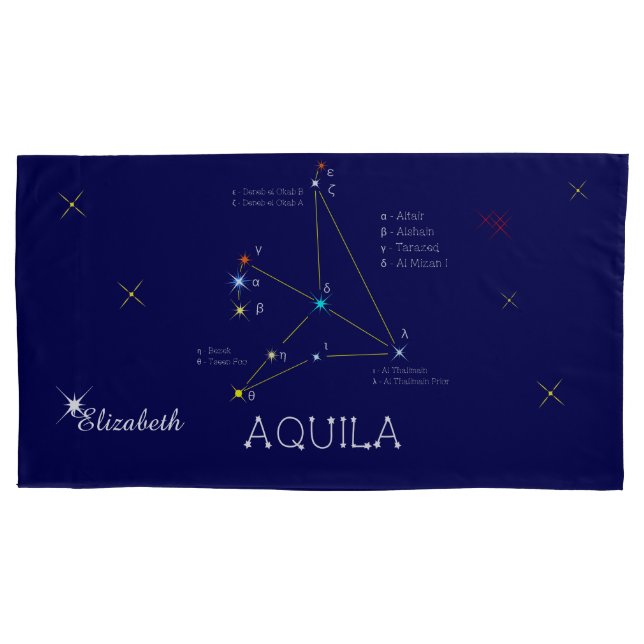 Northern Hemisphere Constellation Aquila Pillow Case (Front)