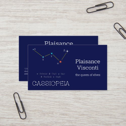 Northern Hemisphere Constellation Cassioipeia Business Card