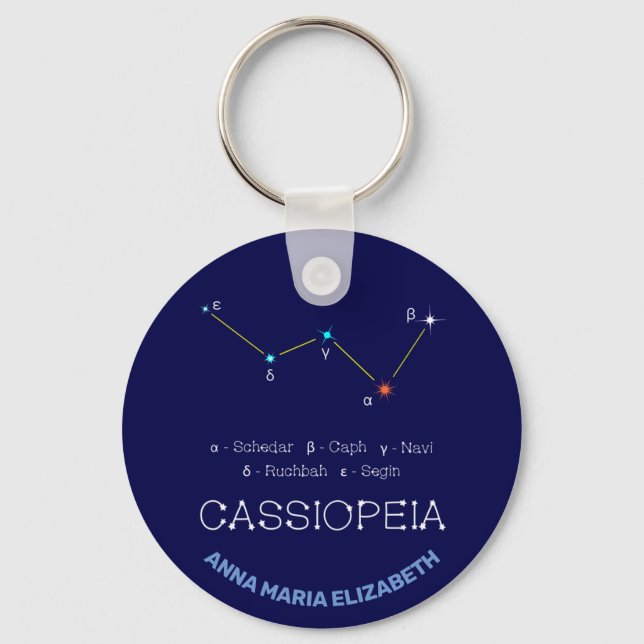 Northern Hemisphere Constellation Cassioipeia Keychain (Front)