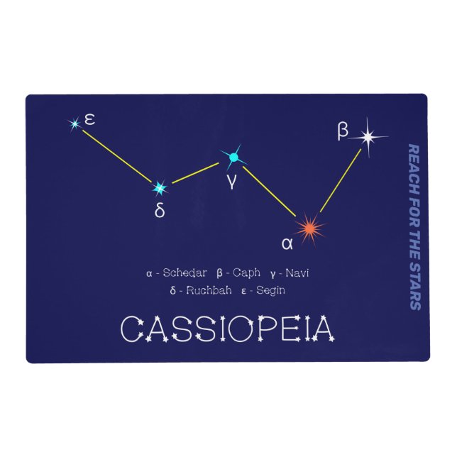 Northern Hemisphere Constellation Cassioipeia Placemat (Front)