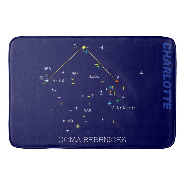 Northern Hemisphere Constellation Coma Berenices Bath Mat (Front)