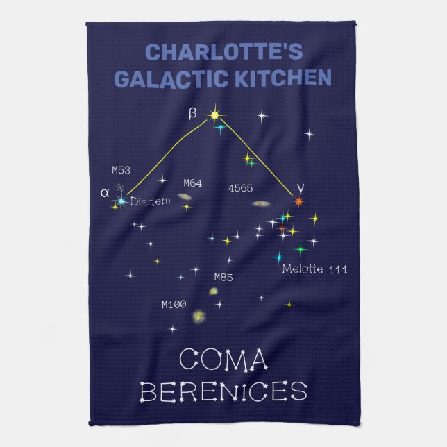 Northern Hemisphere Constellation Coma Berenices Kitchen Towel (Vertical)